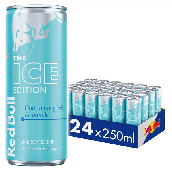 Red Bull Ice Edition - Mûre Givrée & Vanille - Pack de 24 Cannettes 250ml